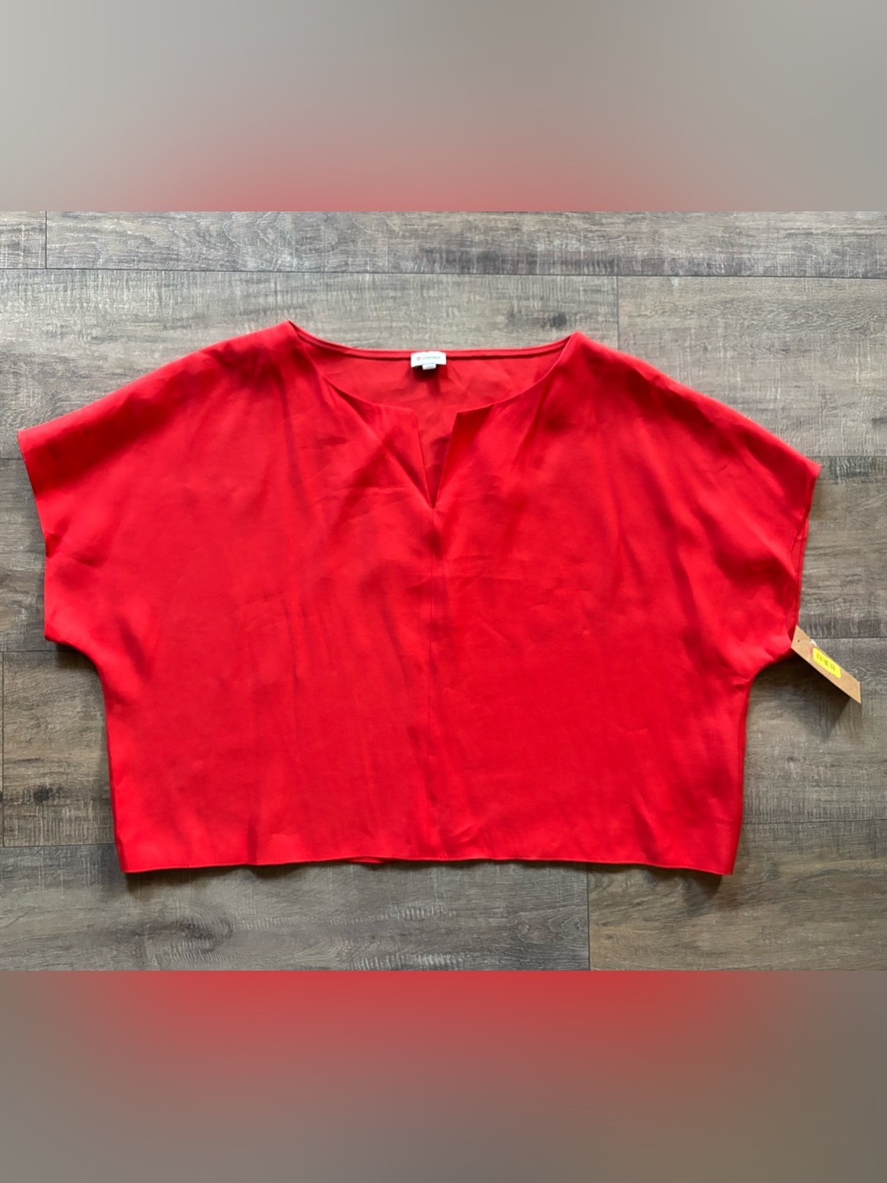 NWT CREMIEUX women’s size large red orange oversized boxy cropped London blouse